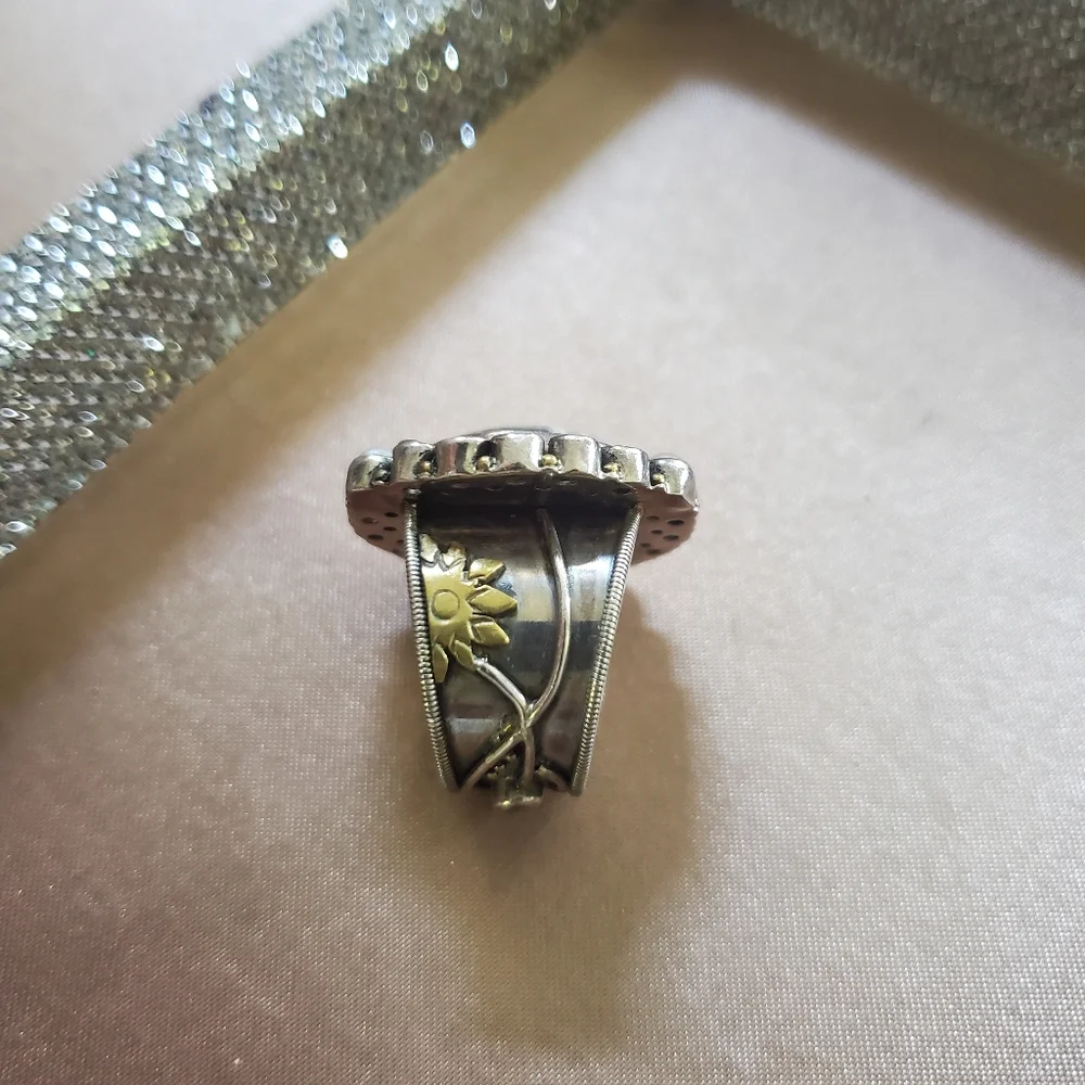 Mars and Valentine Sterling Floral Gemstone Ring